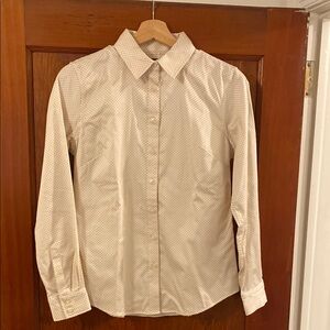NWOT Banana Republic Women’s Cream Dot Dress Shirt